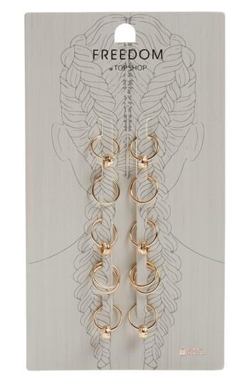 Topshop 12-pack Ball Hair Rings, Size - Metallic