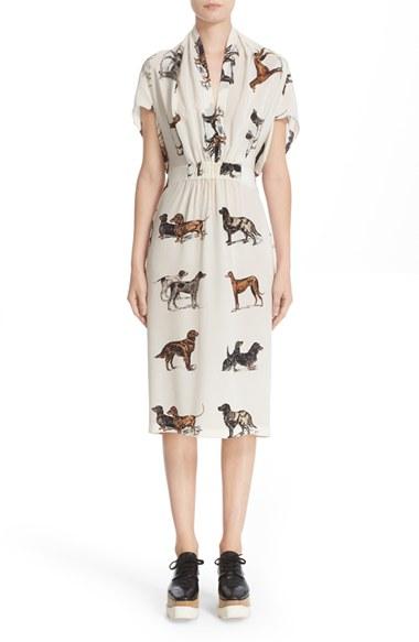 Women's Stella Mccartney Dog Print Silk Dress