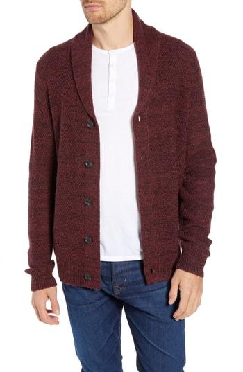 Men's Nordstrom Men's Shop Shawl Collar Cardigan - Burgundy