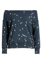 Women's Sundry Star Off The Shoulder Pullover - Blue