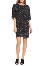 Women's Vince Camuto Floral Dolman Sleeve Dress, Size - Black