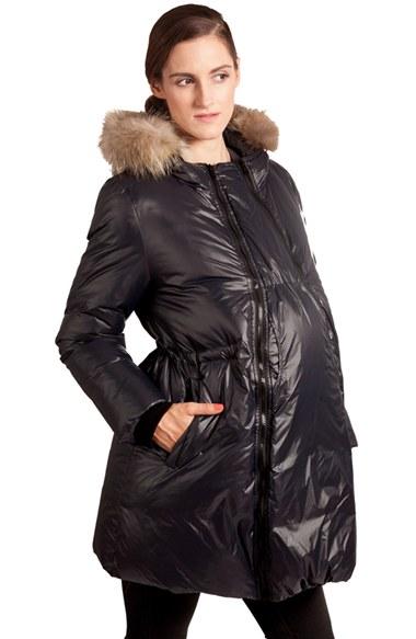 Women's Modern Eternity Convertible Down Maternity Jacket - Black