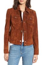 Women's Andrew Marc Tumbled Suede Trucker Jacket - Brown