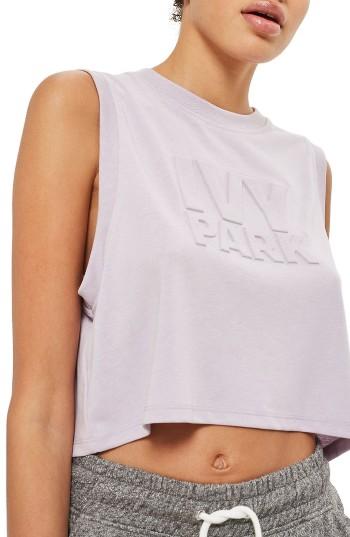 Women's Ivy Park Embossed Logo Crop Tank - Purple