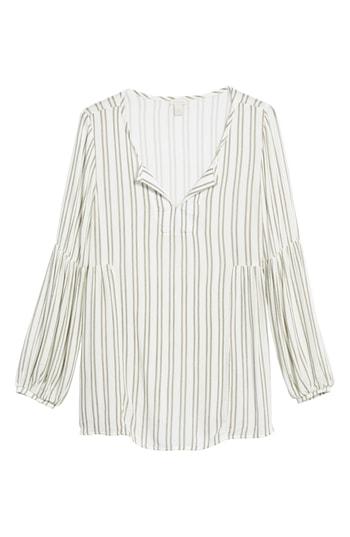 Women's Hinge Gathered Sleeve Top, Size - Ivory