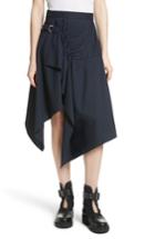 Women's 3.1 Phillip Lim Stripe Stretch Wool Handkerchief Skirt - Blue