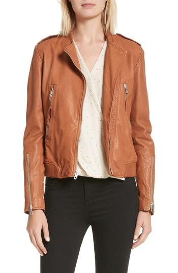 Women's Rag & Bone Lyon Leather Jacket - Brown