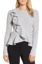 Women's Nordstrom Signature Ruffled Cashmere Sweater - Grey
