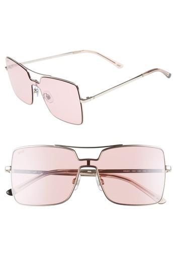 Women's Web 55mm Square Metal Shield Sunglasses -