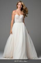 Women's Watters Rosina Embellished Strapless Lace & Tulle A-line Gown, Size In Store Only - White