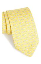 Men's Salvatore Ferragamo Gulp Print Silk Tie, Size - Yellow