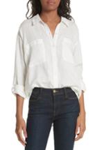 Women's Joie Lidelle Button Tab Linen Blouse, Size - White