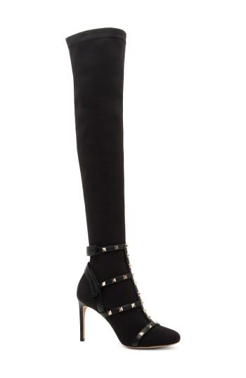 Women's Valentino Garavani Rockstud Bodytech Over The Knee Boot .5us / 38.5eu - Black