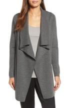 Women's Eileen Fisher Long Angle Front Cardigan, Size - Grey