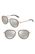 Women's Tiffany 55mm Polarized Metal Aviator Sunglasses - Havana Mirror