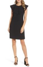 Women's Eliza J Ruffle Shift Dress - Black