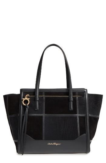 Salvatore Ferragamo Medium Amy Patchwork Leather Tote -