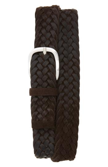 Men's Orciani Winter Suede Woven Belt Eu - T. Moro