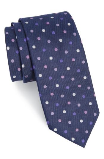 Men's The Tie Bar Spree Dots Silk Tie, Size - Blue