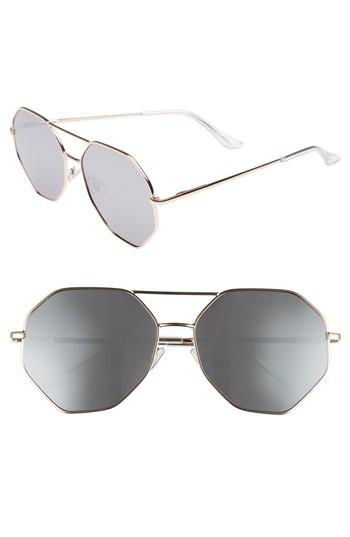 Women's Bp. Hexcon Aviator Sunglasses - Shiny Gold/ Silver