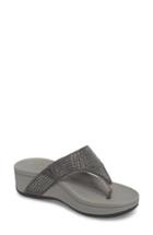 Women's Vionic Naples Embellished V-strap Wedge Flip Flop M - Grey