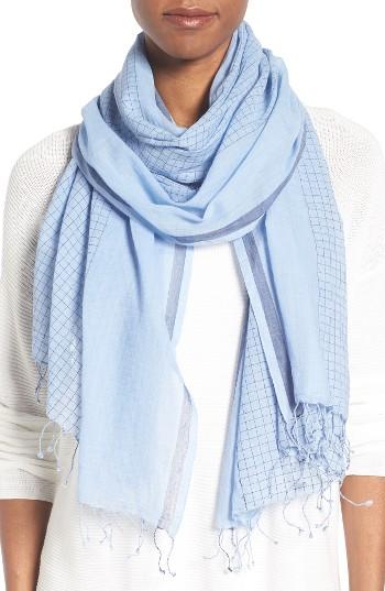 Women's Eileen Fisher Organic Cotton Checkerboard Scarf