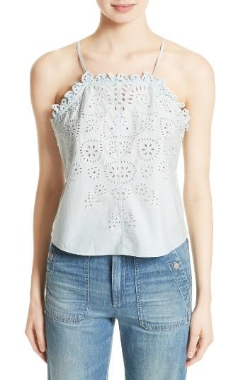 Women's La Vie Rebecca Taylor Annabel Eyelet Cotton Tank - Blue