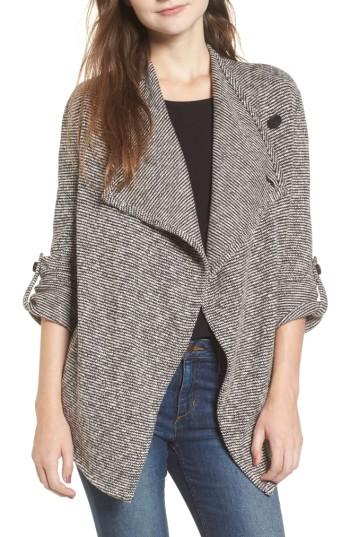 Women's Bb Dakota Micro Stripe Knit Drape Jacket - White