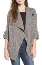 Women's Bb Dakota Micro Stripe Knit Drape Jacket - White