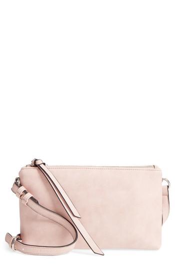 Chelsea28 Kia Double Zip Faux Leather Crossbody Bag - Pink