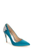 Women's Badgley Mischka 'gorgeous' Crystal Embellished Pointy Toe Pump M - Blue/green