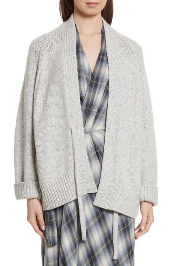 Women's Vince Marled Wool Blend Cardigan - Grey