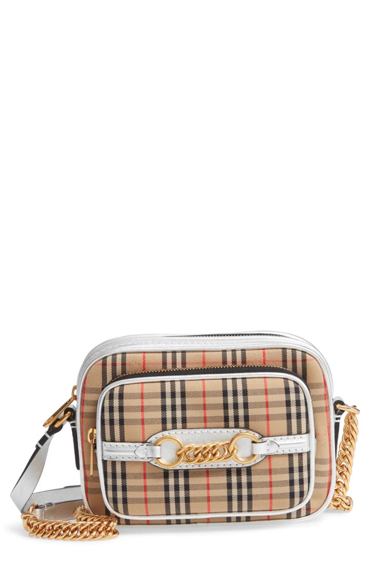 Burberry Vintage Check Link Crossbody Camera Bag - Brown