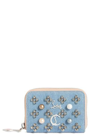 Women's Christian Louboutin Panettone Denim Coin Purse - Blue
