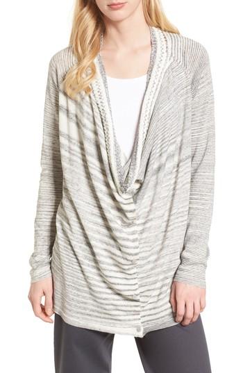 Women's Nic + Zoe Time Change Cowl Neck Cardigan - Grey