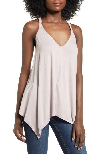 Women's Sun & Shadow Macrame Strap Tank - Purple