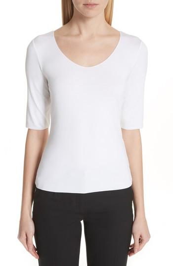 Women's Emporio Armani Stretch Knit Top Us / 38 It - White