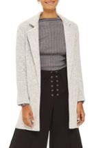 Women's Topshop Textured Chevron Blazer Coat Us (fits Like 0) - White