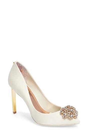 Women's Ted Baker London 'peetch' Pointy Toe Pump M - Beige