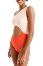 Women's J.crew Playa Tilden Colorblock One-piece Swimsuit - Orange