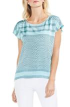 Women's Vince Camuto Diamond Geo Panel Blouse, Size - Blue