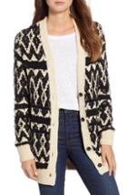 Women's Lucky Brand Diamond Fair Isle Cardigan - White
