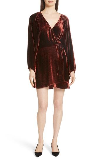 Women's A.l.c. Carlo Velvet Wrap Dress - Burgundy