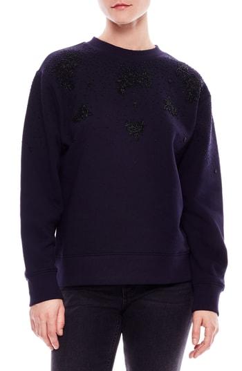 Women's Sandro Joux Beaded Sweatshirt - Blue