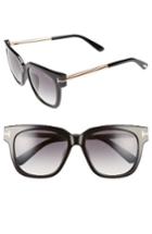 Women's Tom Ford Tracy 54mm Retro Sunglasses - Shiny Black/ Gradient Smoke