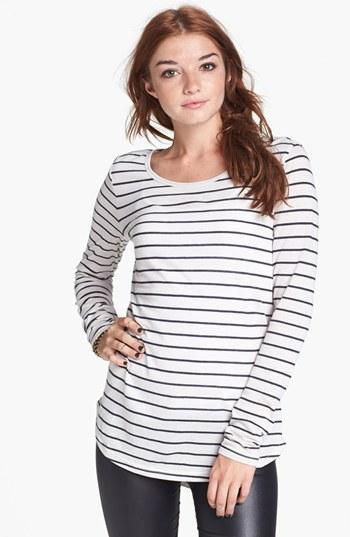 Rubbish Stripe Long Sleeve Tee (juniors) Tawny Stripe Ivory