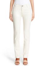 Women's Lafayette 148 New York Waxed Denim Slim Leg Jeans (similar To 16w) - Ivory