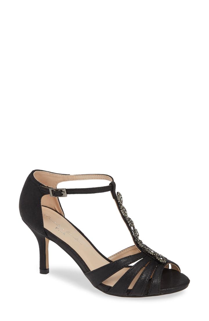 Women's Paradox London Pink Sibel Crystal Embellished T-strap Sandal M - Black