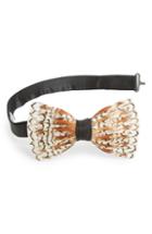 Men's Brackish & Bell Bobwhite Feather Bow Tie, Size - White