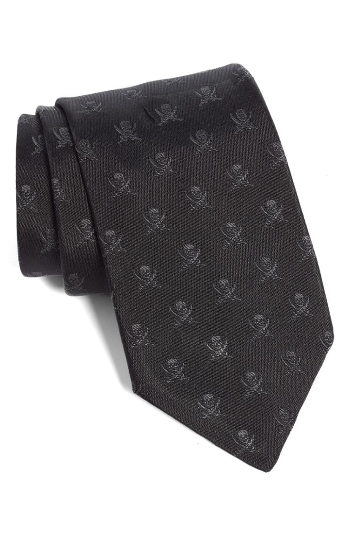 Men's John Varvatos Star Usa Skull Silk Tie, Size - Grey